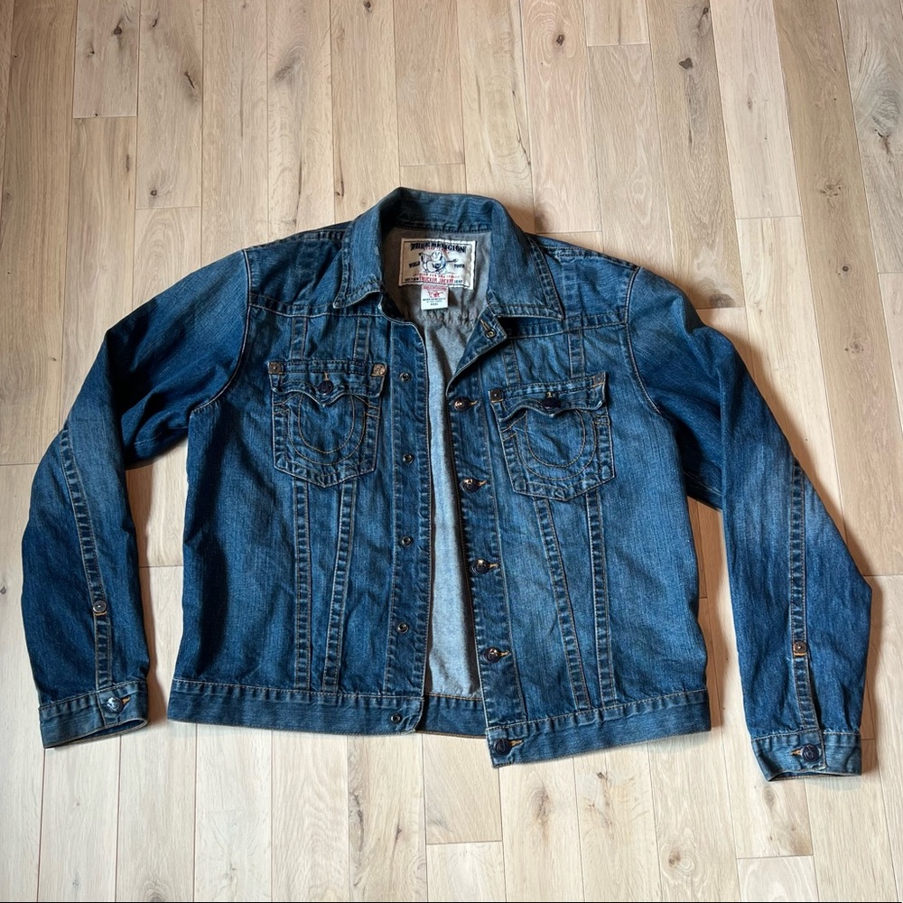 True Religion Men's trucker denim jacket sz XXXL